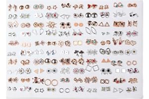 SOFEA Lot de 100 paires de mini boucles d'oreilles à tige en plastique hypoallergénique pour enfants