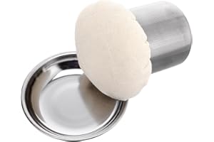 Healeved Pinceau Cuisine En Acier Inoxydable - Brosse à Huile Pour CrêPes, Barbecue, Petit-DéJeuner, Outil De Cuisson Avec Plateau, Argent, 1 Ensemble 2pcs