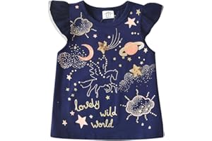 VIKITA T-Shirt Manica Corta Top Maniche Lunghe Bambina 2-10 Anni