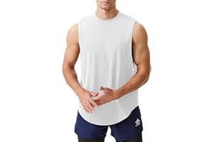 LORSPORTCH Camiseta sin Mangas de algodón para Hombre, para Entrenamiento, Atletismo, Gimnasio, musculación, musculación, Cortes