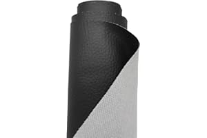 A-Express Tela de Grano de Cuero de Imitación Material Texturizado por Polipiel Vinilo Cojines Bolso - Negro 2 Metro 200cm x 140cm