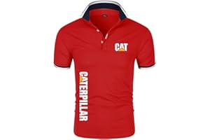 LSTQPK Polo pour Hommes À Manches Courtes pour Imprimé Caterpillar T-Shirts De Rugby T-Shirts De Polo À Revers Polos De Golf Chemises De Travail De Sport Tops De Tennis Tee - Cadeau Ado