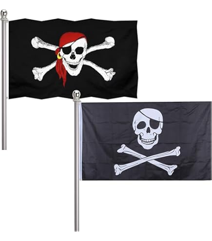 KliKil Bandiera Pirati 150x90 Jolly Roger Con Bandana Rossa - Foto 9