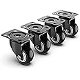 Volo 2 inch Swivel Caster Wheels Without Brake and No Noise Wheels, Heavy Duty Casters Total Capacity 600lbs (Pack of 4) Color : Black