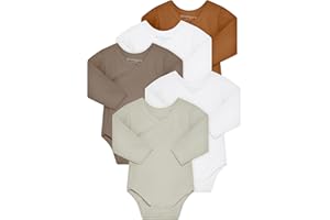 Kindsgard Wickelbody langarm „trunder“ – 5er-Pack – 100% Bio-Baumwolle – OEKO-TEX zertifiziert – weich, atmungsaktiv & pflegeleicht – Baby Body mit Druckknöpfen