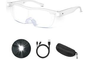 NZQXJXZ Powiększona lupa ze światłem, 300% lupa do czytania, powiększona lupa LED, ładowana przez USB, ochrona przed niebieskim światłem, okulary powiększające bez użycia rąk do hobby, czytania,