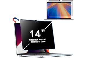 PYS Blickschutzfolie für MacBook Pro 14" 14,2 Zoll M1 M2 M3 M4 Pro Max M5 Magnetischer Sichtschutz Blickschutz Filter Anti-Fingerabdruck Anti-Blaulicht Abnehmbar Einfache Installation