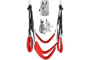 NNOVAT Balançoire à Suspension épaissie à 3 Couches améliorée, Harnais de Yoga Rouge