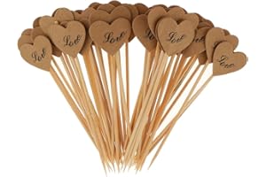 Sharplace 50pcs Cure- Décoratif Kraft Papier Topper de Décoraiton Mariage Shabby Chic, Love