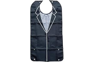 WEESTAAMO Bib for Adults, Reusable, Washable, Eating Apron, Clothing Protector, Bib for Seniors, Retirement Gift for Men, Women, Elderly Disabled