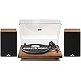 Vinyl Record Player with Bluetooth, Hi-Fi Turntable System, Stereo Bookshelf Speakers, Built-in Phono Preamp, Belt-Drive 2-Speed, Adjustable Counterweight, AT-3600L Cartridge