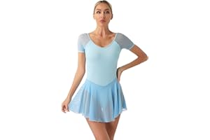 CHICTRY Body Danza Classica Donna Cotone Maniche Lunghe Leotard Balletto Dancewear Vestito da Balletto Body Ginnastica Artistica per Gara Vestito Ballerina Dancewear