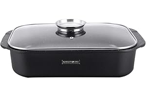 Royalty Line RL-ACR34ML: - Teglia da arrosto pressofuso con rivestimento in marmo, 34 cm