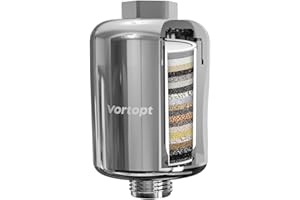 Vortopt Filtro de cabezal de ducha para agua dura de 20 etapas, filtro de ducha revitalizante de alto rendimiento, reduce los metales pesados del cloro, picor en seco, cromo, DB-1