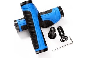 ZYXFORMIS Bike Handlebar Grips MTB Bicycle Non-Slip Rubber Handle Grips with Aluminum Lock Shock Absorption Ergonomic Design for MTB BMX Foldable Bicycle