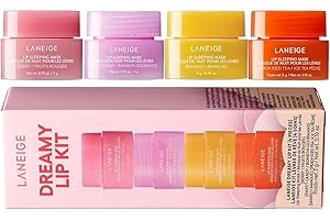 VIPOMKOWA Kit de Masque à Lèvres, 4pcs - Baume À Lèvres Pour Lèvres Sèches - Apaise, Nourrit & Adoucit, Masque à Lèvres Nourrissant et Hydratant, Gommage pour les Lèvres, Masque de Nuit (B, 8.00 g (Lot de 4))