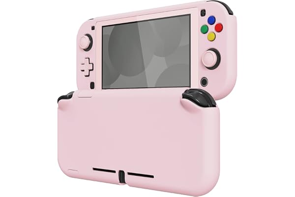 eXtremeRate PlayVital Coque Protection pour Switch Lite avec Capuchon Joystick pour Nintendo Switch Lite et Cover Boutons & Protecteur d'Écran Verre Trempé-Rose