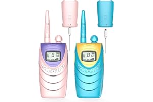 QNIGLO Q188 Talkie Walkie Enfants USB,8 Canaux 3km Longue Portée Professionnel Communication, Aventures en Plein Air Jouets de Camping,Jouet Cadeau Fille 3+ Ans, Cadeau Noel Femme & Homme(RoseBleu)