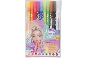 Depesche 11398 TOPModel - Magic Doppelfasermaler-Set mit Magic-Stift und 9 Filzstifte mit jeweils zwei Spitzen, Stifte Set zum Schreiben, Ausmalen und Verzieren