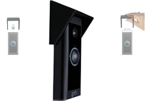 ME&SG Decorative Rain and Sun Cover — Compatible with Ring Video Doorbell Hardwired (46 mm Width Only) — Weatherproof Anti-Glare Protective Housing — Flat (Black)