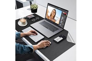 80x40cm-Desk-Mat-Large-PU-Leather-Thin-Keyboard-Pad-Decor, BauTangLe Waterproof Desktop Protector, Upgraded Dual Sided Desk Blotter for Office and Home. (Black & Grey)