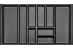 ORGA-BOX 2 Besteckeinsatz Tiefe: 461 x Breite: 809 mm anthrazit mit Canvas Struktur für 90er Nobilia Schublade bis 07/2012 (BITTE MESSEN SIE IHR SCHUBLADENINNENMAß!)