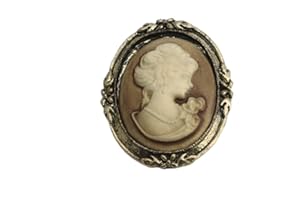 EELABPER N-K PULABO Spilla alla moda Queen Lady Vintage Design Vittoriano Cameo smalto nero bronzo 1 pezzo portatile e utile popolare