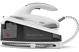 Solac CPB6200 Blank Canvas - Centro de planchado, 6.5 bar de presión presurizado, 2400 W, Quick-Start en 30", Super vapor 380 g/min, Golpe de vapor 120 g/min. 1.5 L, cerámica