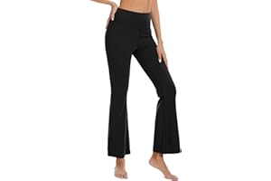 adorence Pantalon Patte d'Éléphant Femme, Pantalon Yoga Femme Fluide Évasé, Bootcut Yoga Pants, High Waist, Casual avec One Pocket, Idéal pour Quotidien et Yoga