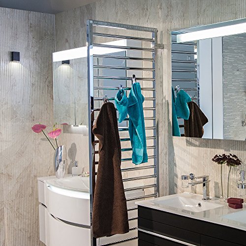 Premium Handtuchhalter im 5er Set – Made in Germany – Top Qualität! Hakenclip der originale Rundheizkörper-Haken für das Bad! Farbe – Chrom - 6