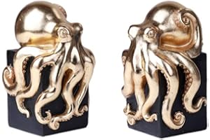 Pacific Giftware Serre-livres en résine en forme de pieuvre dorée