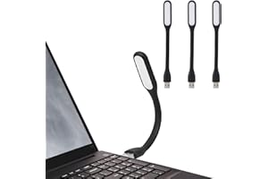 Cerioll USB-Licht, Mini USB-LED-Licht-Lampe, 3 Stück Flexible Schwanenhals-Leselicht, Für Notebook Computer Tastatur, Schwarz