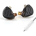 Linsoul KZ ZS10 PRO X Upgraded 1DD+4BA Hybrid Driver HiFi in Ear Earphones IEM with Alloy Faceplate, Detachable Silver-Plated Recessed 2Pin Cable for Audiophile Musician DJ Stage (With Mic)