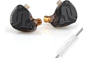 LINSOUL KZ ZS10 PRO X Upgraded 1DD+4BA Hybrid Treiber HiFi in Ear Kopfhörer IEM mit Alloy Faceplace Abnehmbares versenktes 2Pin Kabel für Audiophile Musiker DJ Bühne（Mit Mikrofon）