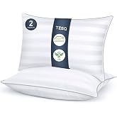 TESQ Pillows 40x70cm Pack of 2, Luxury Hotel Quality Pillow | OEKO-TEX Certified, Washable, Breathable Cover, Great for Side