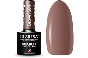 Claresa Lakier do paznokci UV LED Collection Hybrid Manicure Soak Off Nail Polish, kolor brązowy, nr 304, 5 ml