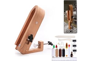 HEYOUTH Kit de Travail Du Cuir, Outils D'artisanat Du Cuir,pinces en cuir et pince de travail en cuir,29 pcs,Le bois peut être tourné à 180 degrés, ce qui facilite son utilisation,pour couture à la main