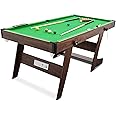 HLC 5FT 6FT Folding Snooker Table Pool Table Set Steady Space Saving Billiards Table with All accessories, Great for Kids and Adult