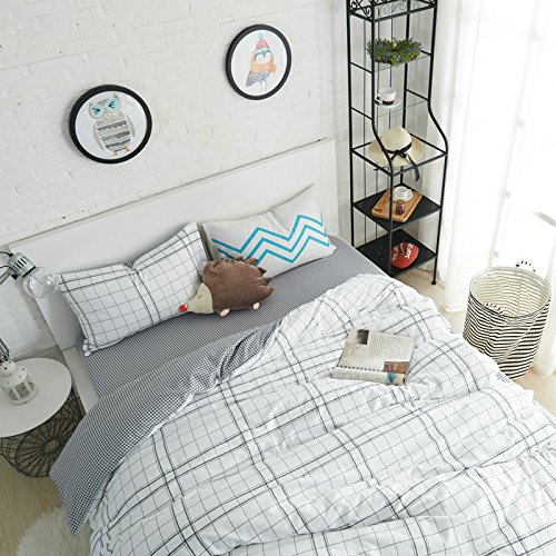 Preisvergleich Produktbild Damjic Baumwolle Baumwolle Verdickung Vier Sätze Der Warme Herbst Streifen Ländlichen Europäischen Stil Bettwäsche T König