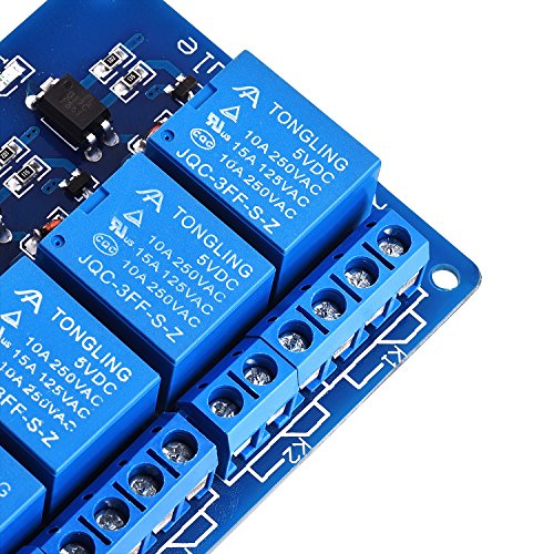 Yizhet 4 Kanal Relais Modul 5V DC 230V Optokoppler 4-Channel Relay für Arduino TTL Logik PIC DSP AVR ARM Relais Modul-Brett Raspberry Pi (4-Kanal) - 5