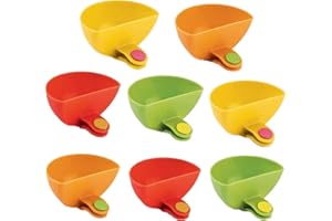 SEVENMYE 8 Pcs Dip Clips Dip Holders Tomato Sauce Salt Vinegar Sugar Flavor Spices Dip Container Bowl, Assorted Colors