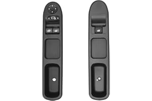 MangWany Boutons d'interrupteur de lève-vitre panneau de commande compatible avec Peugeot 207 Citroen c3 6554.QC 6490HQ 6554HJ 6 broches 2 pièces