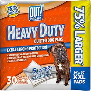 OUT! Heavy Duty XXL Dog and Puppy Pads, 26 by 30 inches, 30 Pads