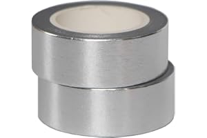 aufodara 2 Rollos 10mx15mm Washi Tape Set Glitter Pintura metálica Cinta Adhesiva Decorativa DIY Scrapbook Crafting (Plata)