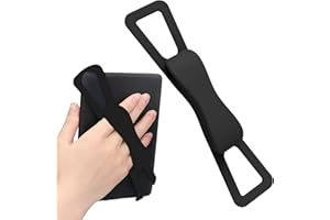 Leeneen Bequeme Handschlaufe für Kindle und Tablets mit einer Größe von 11,9–20,3 cm, universal, hochelastisch, für Tablet/Paperwhite/Kobo/Oasis/E-Book/Handy (schwarz)
