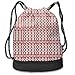 Produktbild Alice_Home_Collect Red Wriggle Glyph Drawstring Backpack Sports Athletic Gym Cinch Sack String Storage Bags for Hiking Travel Beach