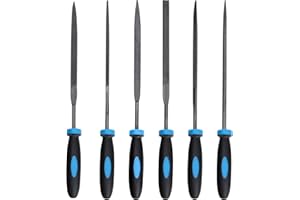 Acooruiteng Metal File Set Professional File Set 6 Pcs Metal Files for Steel Mini Files Tools Needle File Set Needle Files with Handle File Tool Perfect for Wood Metal DIY Project