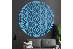 ‎KIWISTAR Kiwistar Blume des Lebens - Baum Wandtattoo in 6 Größen - Wandaufkleber Wall Sticker - Dekoration, Küche, Wohnzimmer, Schlafzimmer, Badezimmer (20 x 20 cm, 56_lichtblau)