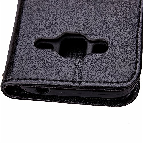 CaseHome-Samsung-Galaxy-J3-20162015-Embossed-Leather-Case-With-Free-Screen-ProtectorFour-Leaf-Clover-Patterned-Design-Folio-Magnetic-Flip-Stand-Feature-with-CardCash-Slots-and-Wrist-Strap-Premium-PU-L