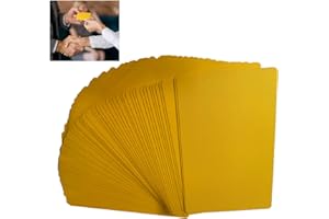 BUSTLWOR 50 sztuk złotych metalowych wizytówek, puste aluminiowe wizytówki, grawerowane metalowe wizytówki, metalowe wizytówki o grubości 0,21 mm, do biura i kart podarunkowych DIY